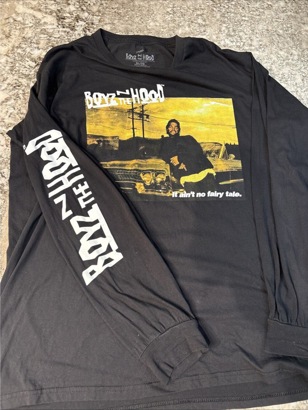 Boy N The Hood Long Sleeve Shirt Size XL Blac Print In Front